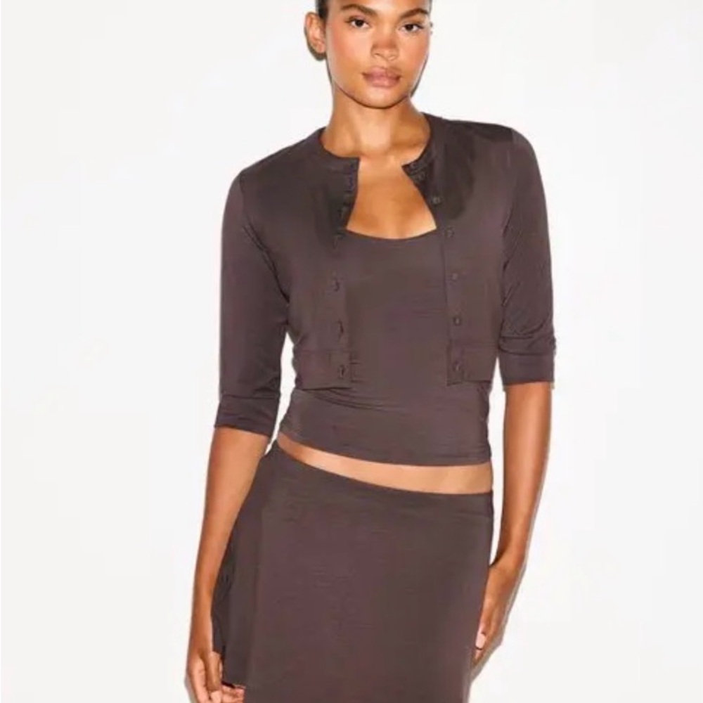 SKIMS Smooth Lounge Cropped Cardigan